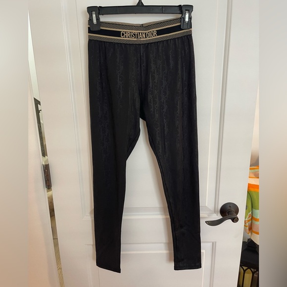 Monogram Christian Dior Black Leggings